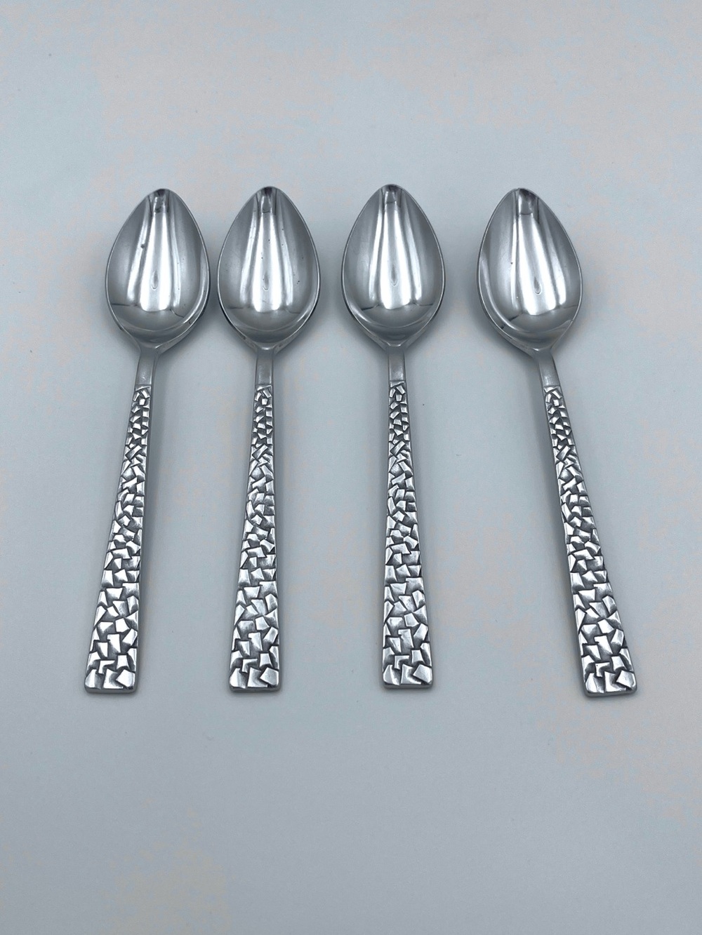 Vintage National Silver Co PAMPLONA Stainless Steel Teaspoons - MCM - Set of 4